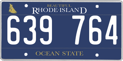 RI license plate 639764