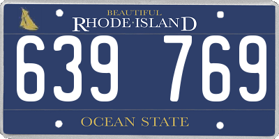 RI license plate 639769