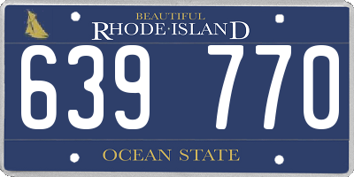 RI license plate 639770