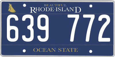 RI license plate 639772