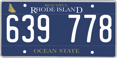 RI license plate 639778