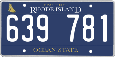 RI license plate 639781