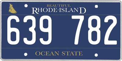 RI license plate 639782