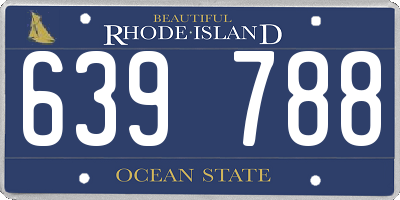 RI license plate 639788