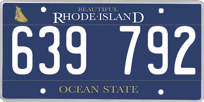 RI license plate 639792