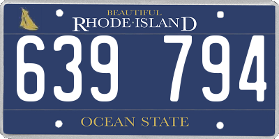 RI license plate 639794