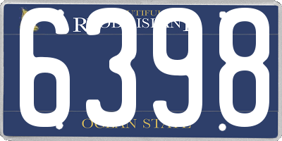 RI license plate 6398