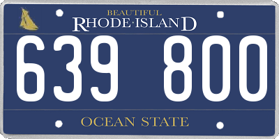 RI license plate 639800