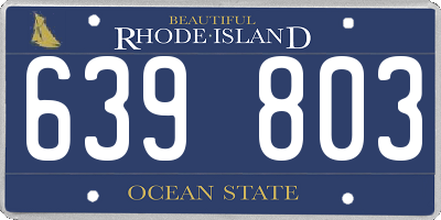 RI license plate 639803