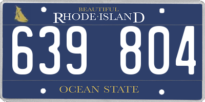 RI license plate 639804