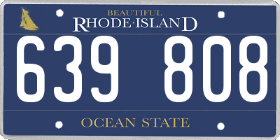 RI license plate 639808