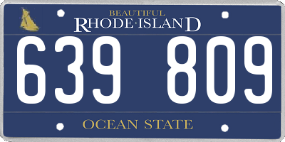 RI license plate 639809