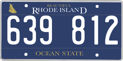RI license plate 639812