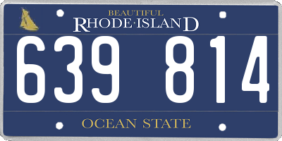 RI license plate 639814