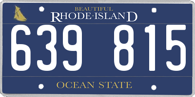 RI license plate 639815