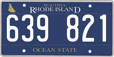 RI license plate 639821
