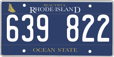 RI license plate 639822