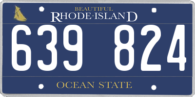 RI license plate 639824