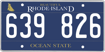 RI license plate 639826