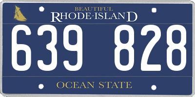 RI license plate 639828
