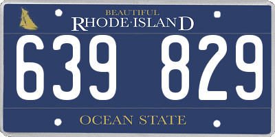 RI license plate 639829