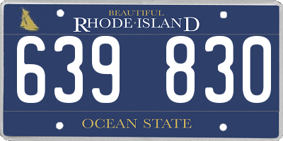 RI license plate 639830