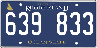 RI license plate 639833