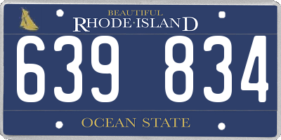 RI license plate 639834