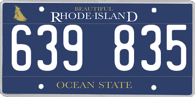 RI license plate 639835