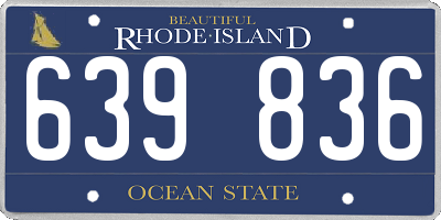 RI license plate 639836