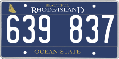 RI license plate 639837