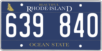 RI license plate 639840