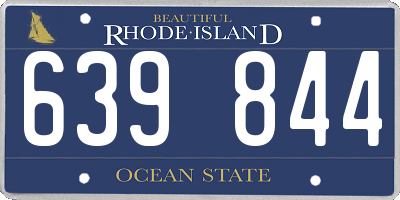 RI license plate 639844