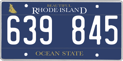 RI license plate 639845
