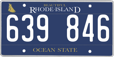RI license plate 639846