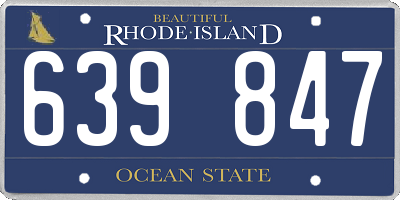 RI license plate 639847