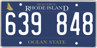 RI license plate 639848