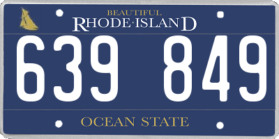 RI license plate 639849