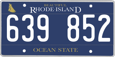 RI license plate 639852