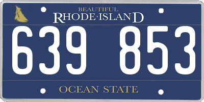 RI license plate 639853