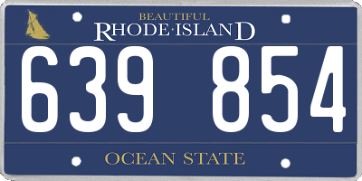 RI license plate 639854