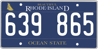 RI license plate 639865