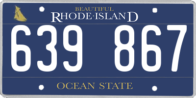 RI license plate 639867
