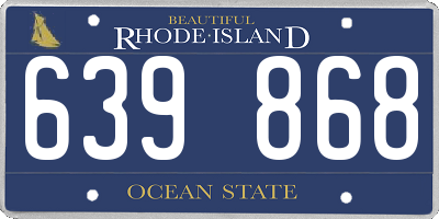 RI license plate 639868