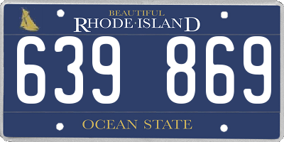 RI license plate 639869