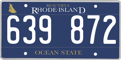 RI license plate 639872