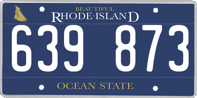 RI license plate 639873