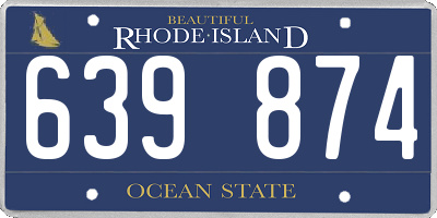RI license plate 639874