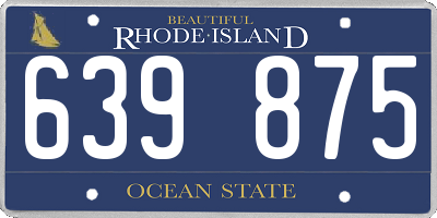 RI license plate 639875