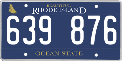 RI license plate 639876